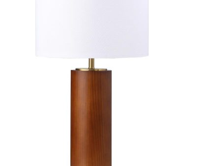 Aziel - Drum Shade Wood Frame Table Lamp - Cappuccino Sale