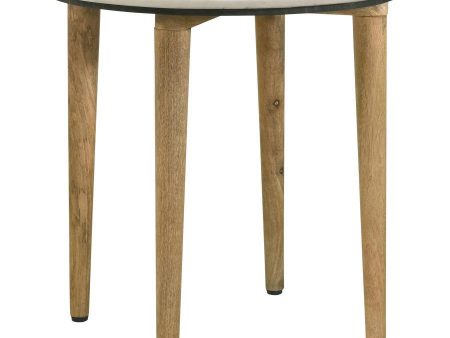 Aldis - Round Marble Top Side End Table - White And Natural on Sale