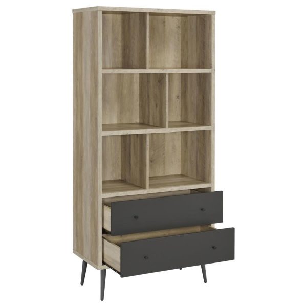 Maeve - 3-Shelf Bookcase With Drawers - Distressed Pine For Sale