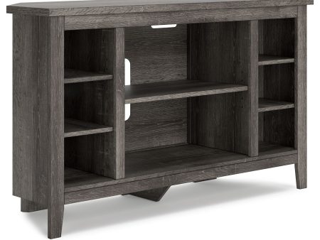 Arlenbry - Gray - Corner TV Stand Fireplace Opt Sale