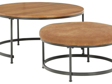 Drezmoore - Light Brown   Black - Nesting Cocktail Tables (Set of 2) Supply