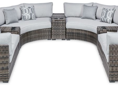 Harbor Court - Gray - 9-Piece Outdoor Sectional Discount