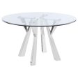 Alaia - Round Clear Glass Top Dining Table - Chrome Online Hot Sale