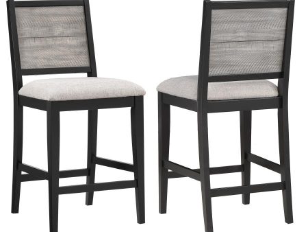 Elodie - Wood Counter Chair (Set of 2) - Gray And Black For Discount