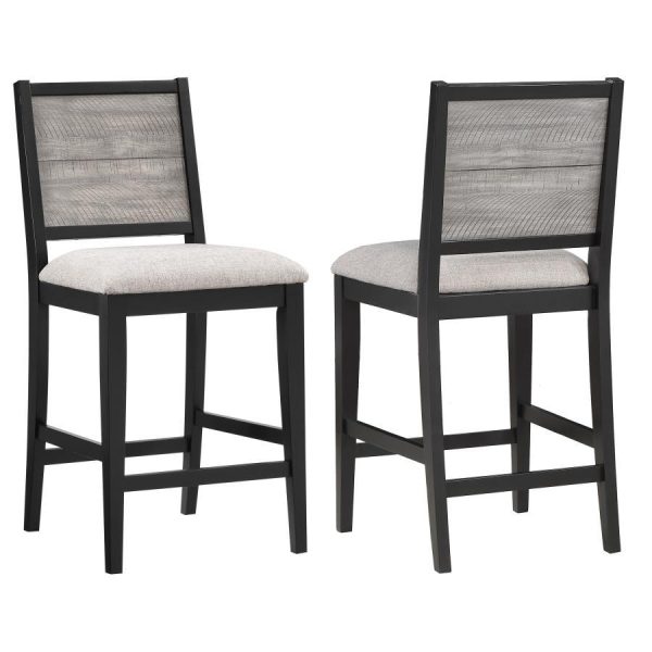 Elodie - Wood Counter Chair (Set of 2) - Gray And Black For Discount