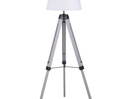 Dayton - Empire Shade Metal Tripod Floor Lamp - Gray For Cheap