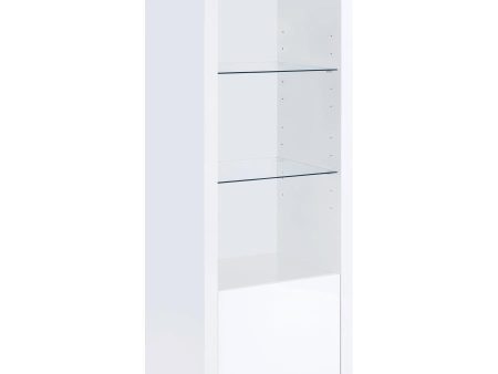 Jude - 3-Shelf Engineered Wood Media Tower - High Gloss White Online now