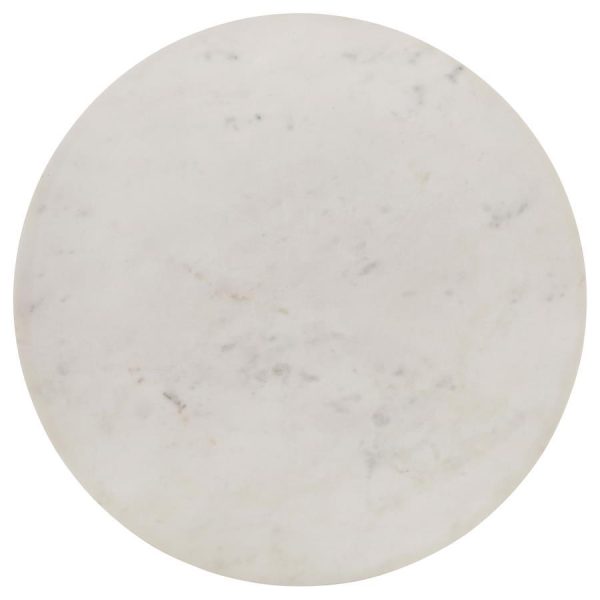 Aldis - Round Marble Top Side End Table - White And Natural on Sale