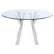 Alaia - Round Clear Glass Top Dining Table - Chrome Online Hot Sale