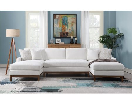 Valiant - Sectional Sofa - Ivory Chenille Online now