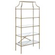 Serena - 5-Shelf Glass Bookshelf - Gold For Discount