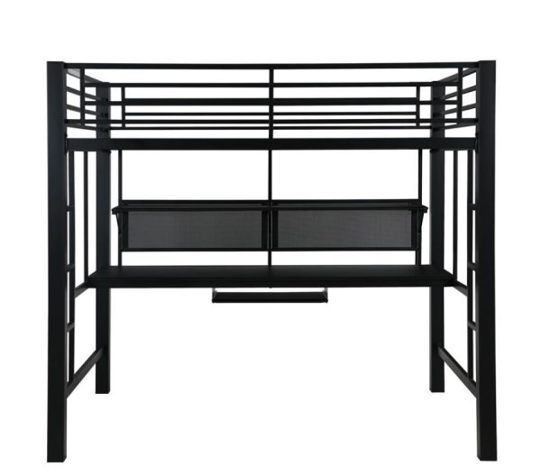 Avalon - Full Workstation Loft Bed - Black For Cheap