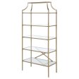 Serena - 5-Shelf Glass Bookshelf - Gold For Discount