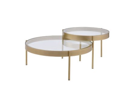 Andover - Coffee Table - Clear Glass & Gold on Sale