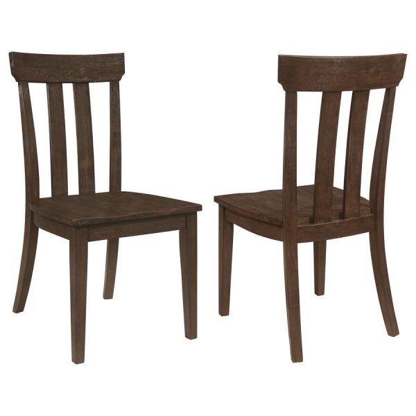 Reynolds - Slat Back Dining Side Chair (Set of 2) - Brown Oak For Discount