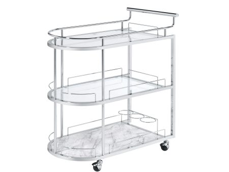 Inyo - Serving Cart - Clear Glass & Chrome Finish Supply