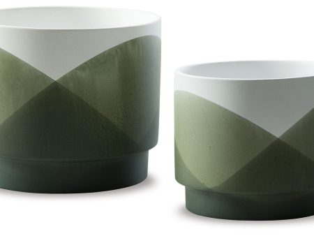 Ardenridge - Green   White - Planter Set (Set of 2) Hot on Sale