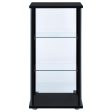 Cyclamen - 3-Shelf Clear Glass Curio Display Cabinet - Black Fashion