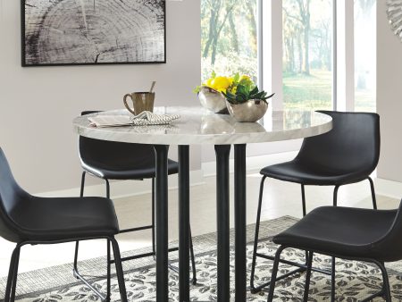 Centiar - Black   Gray - Round Dining Room Counter Table Discount