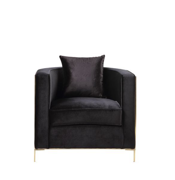 Fergal - Chair - Black Velvet & Gold Finish Supply