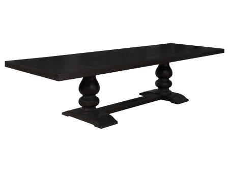 Phelps - Extension Leaf Dining Table Distressed Noir - Distressed Nior Fashion