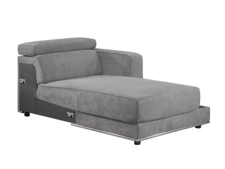 Alwin - Chaise - Dark Gray Fabric For Cheap