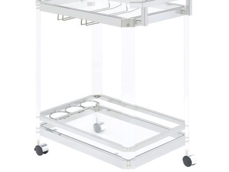 Jefferson - 2-Tier Glass Shelf Acrylic Bar Cart - Chrome Supply