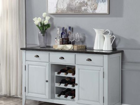 Lanton - Server - Marble & Antique White Finish Online