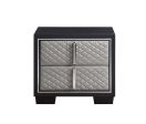 Nicola - Nightstand - Silver PU & Black Finish Supply