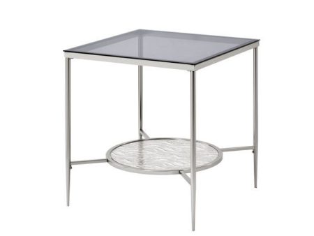 Adelrik - End Table - Glass & Chrome Finish Cheap