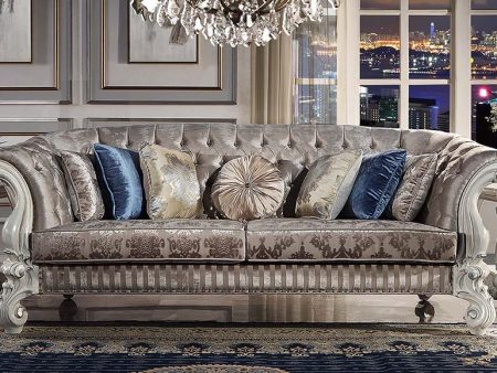 Versailles - Sofa - Ivory Fabric & Bone White Finish For Cheap