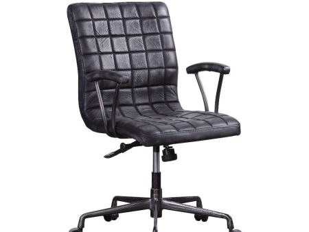 Barack - Executive Office Chair - Vintage Black Top Grain Leather & Aluminum For Discount