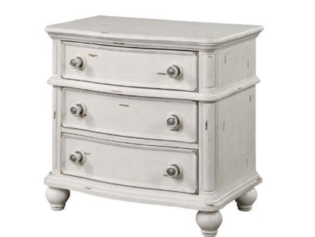 Jaqueline - Nightstand - Light Gray Linen & Antique White Finish Hot on Sale