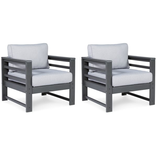 Amora - Charcoal Gray - Lounge Chair w Cushion (Set of 2) Supply