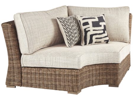 Beachcroft - Beige - Curved Corner Chair w Cushion Online Sale