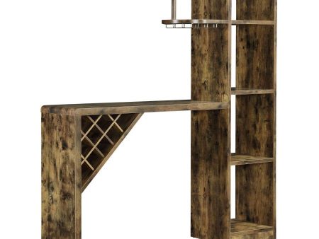 Belvedere - 5-Shelf Home Bar Table Wine Storage - Rustic Nutmeg Supply