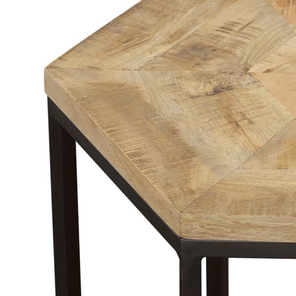 Adger - 2 Piece Hexagonal Nesting Tables - Natural And Black Sale