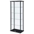 Delphinium - 5-Shelf Clear Glass Curio Display Cabinet - Black For Sale