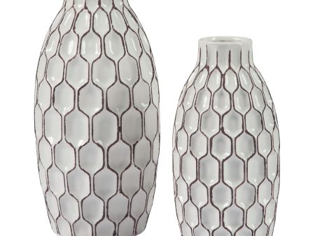 Dionna - White - Vase Set (Set of 2) For Cheap