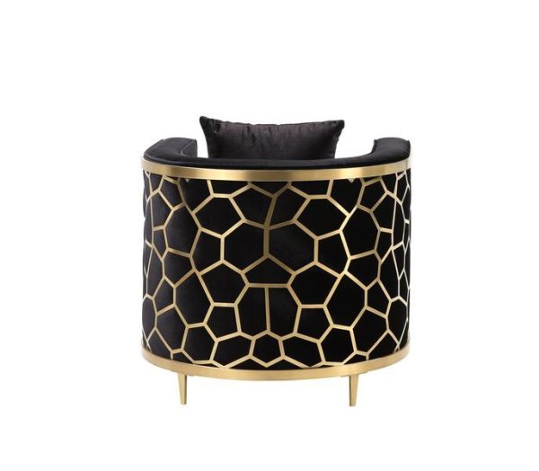 Fergal - Chair - Black Velvet & Gold Finish Supply