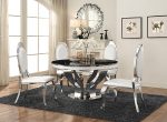 Anchorage - 5 Piece Round Stainless Steel Dining Set - Chrome Online Sale