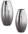 Dinesh - Silver Finish - Vase Set (Set of 2) Fashion