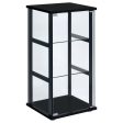 Cyclamen - 3-Shelf Clear Glass Curio Display Cabinet - Black Fashion