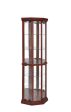 Appledale - 6-Shelf Corner Curio Display Cabinet - Medium Brown Fashion