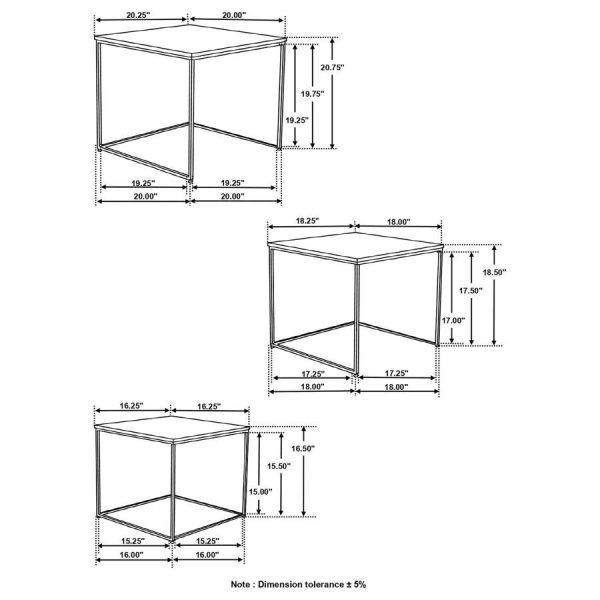 Belcourt - 3 Piece Square Nesting Tables - Natural And Black Hot on Sale