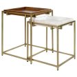 Bolden - 2 Piece Wood And Marble Top Nesting Table Set - Gold For Cheap