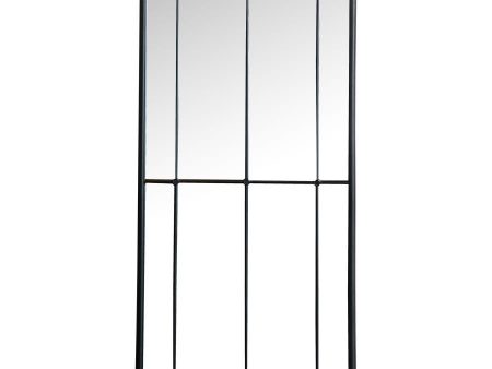 Annetta - Window Pane Floor Or Wall Mirror - Black For Sale