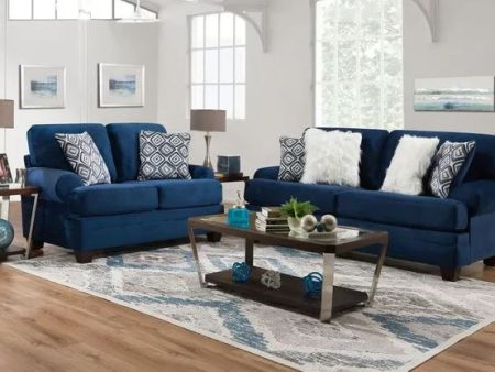 Groovy - Navy - 2pc Sofa & Love seat Collection on Sale