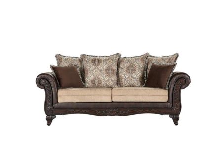 Elmbrook - Upholstered Rolled Arm Sofa - Brown Cheap