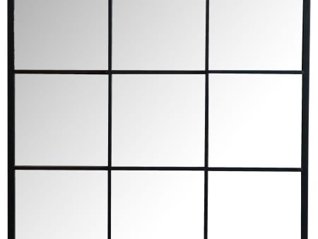 Quetzal - Square Window Pane Wall Mirror - Black Supply